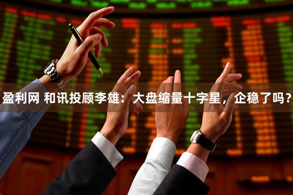 盈利网 和讯投顾李雄：大盘缩量十字星，企稳了吗？