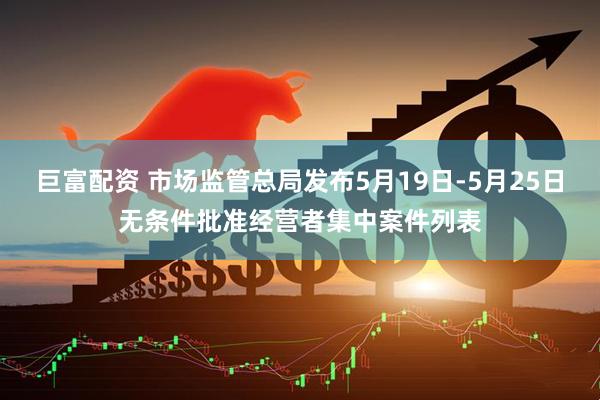 巨富配资 市场监管总局发布5月19日-5月25日无条件批准经营者集中案件列表